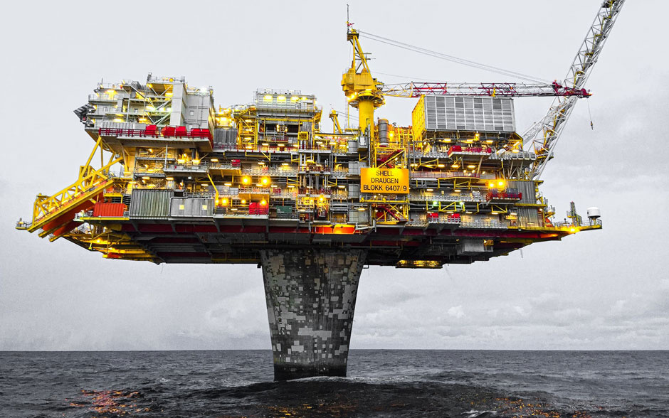 oil platform at sea