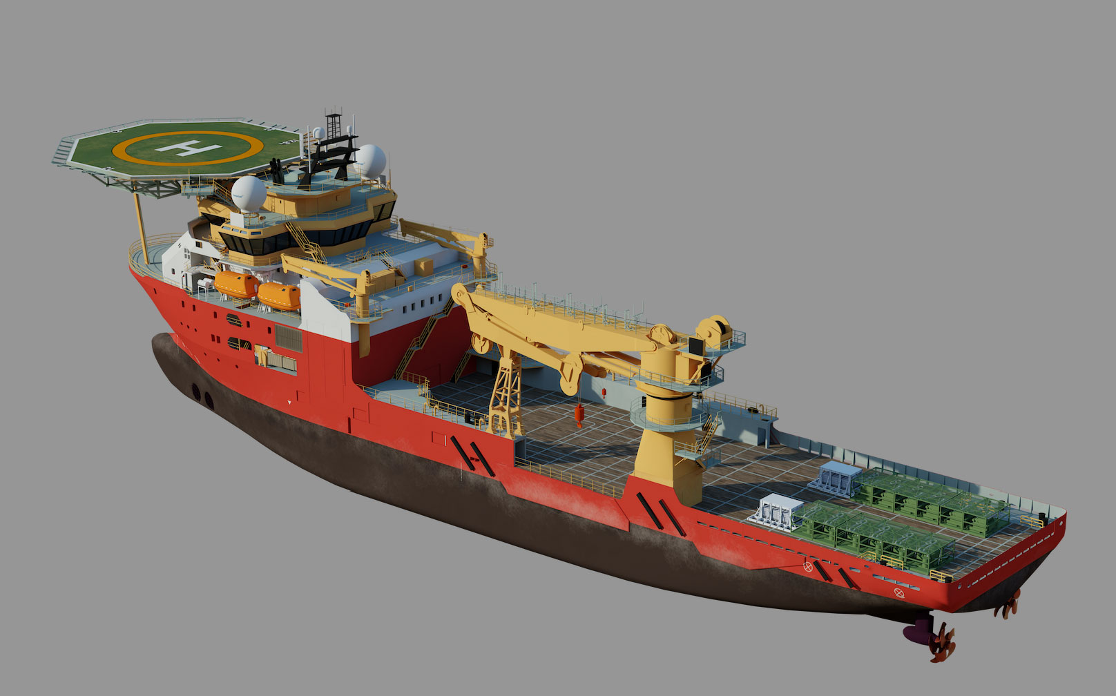 construction vessel 3d illustration