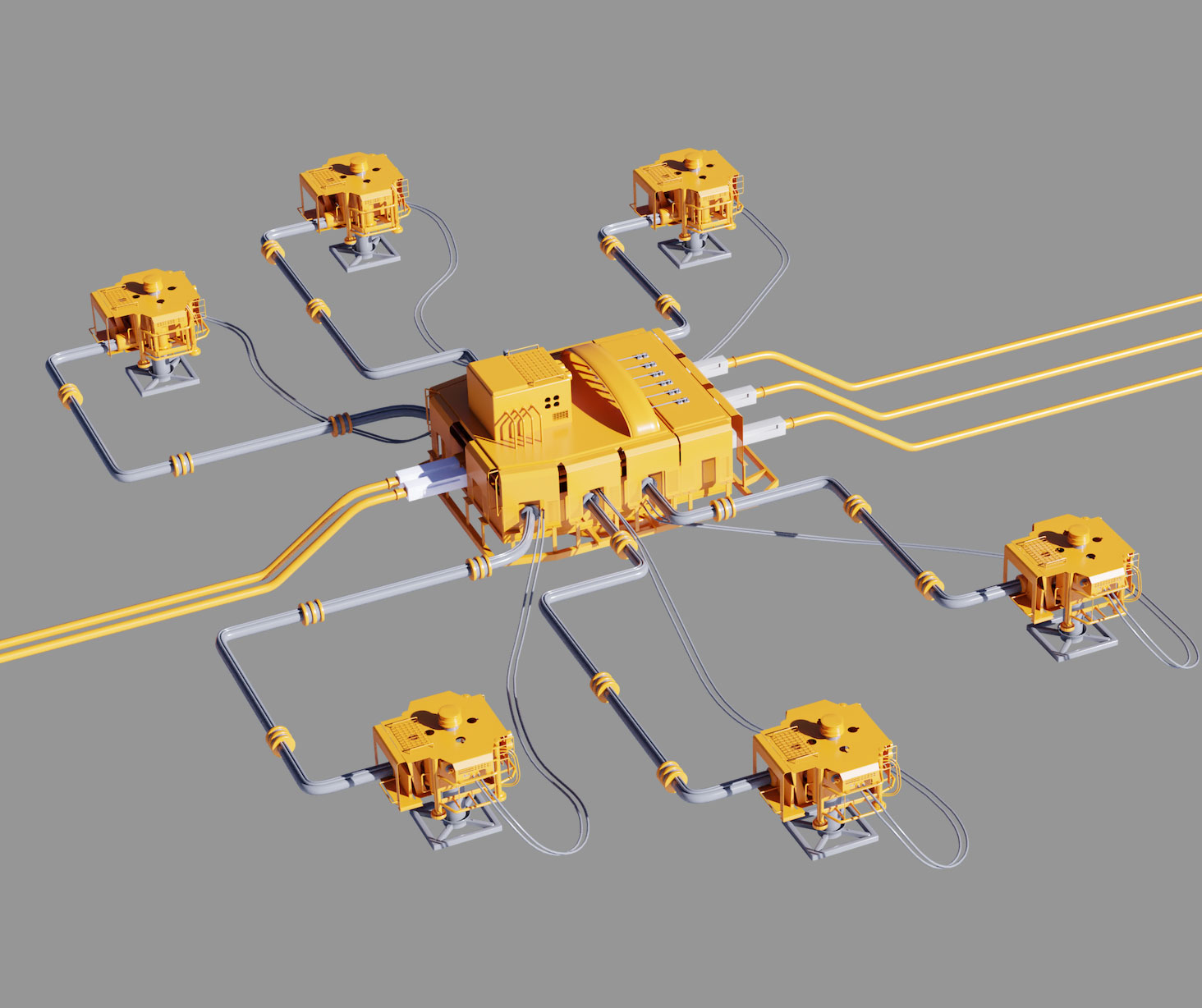 3d illustration of subsea wellhead