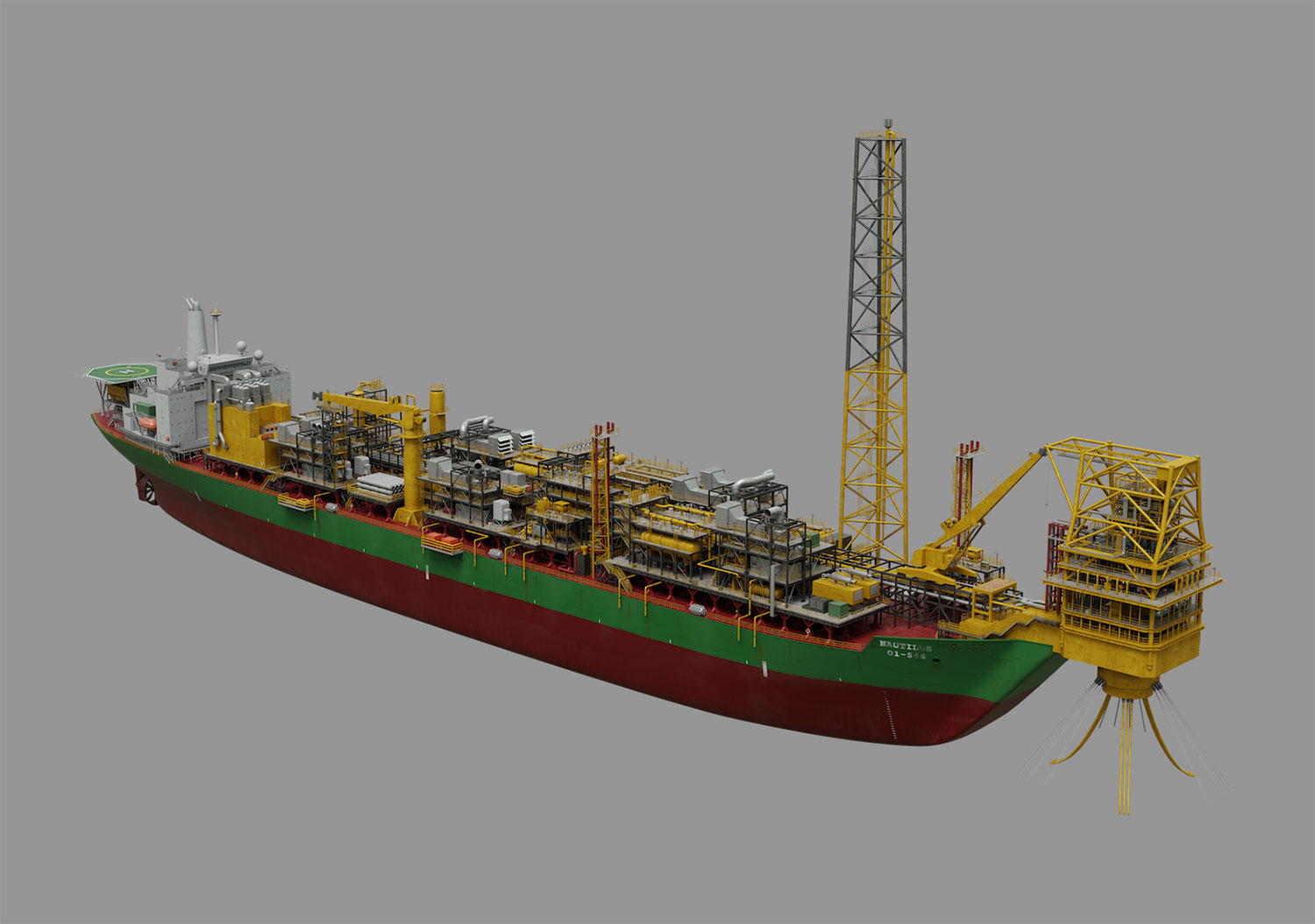 3d illustration of FPSO vessel