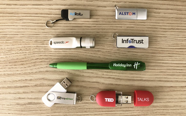 branded pens and usb drives