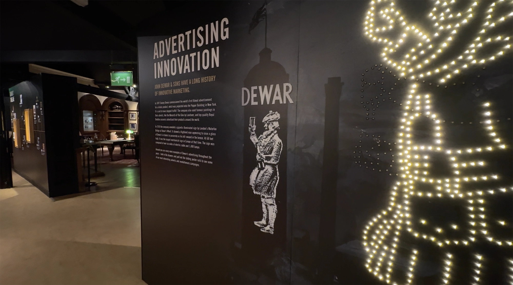 exhibition wall display at distillery