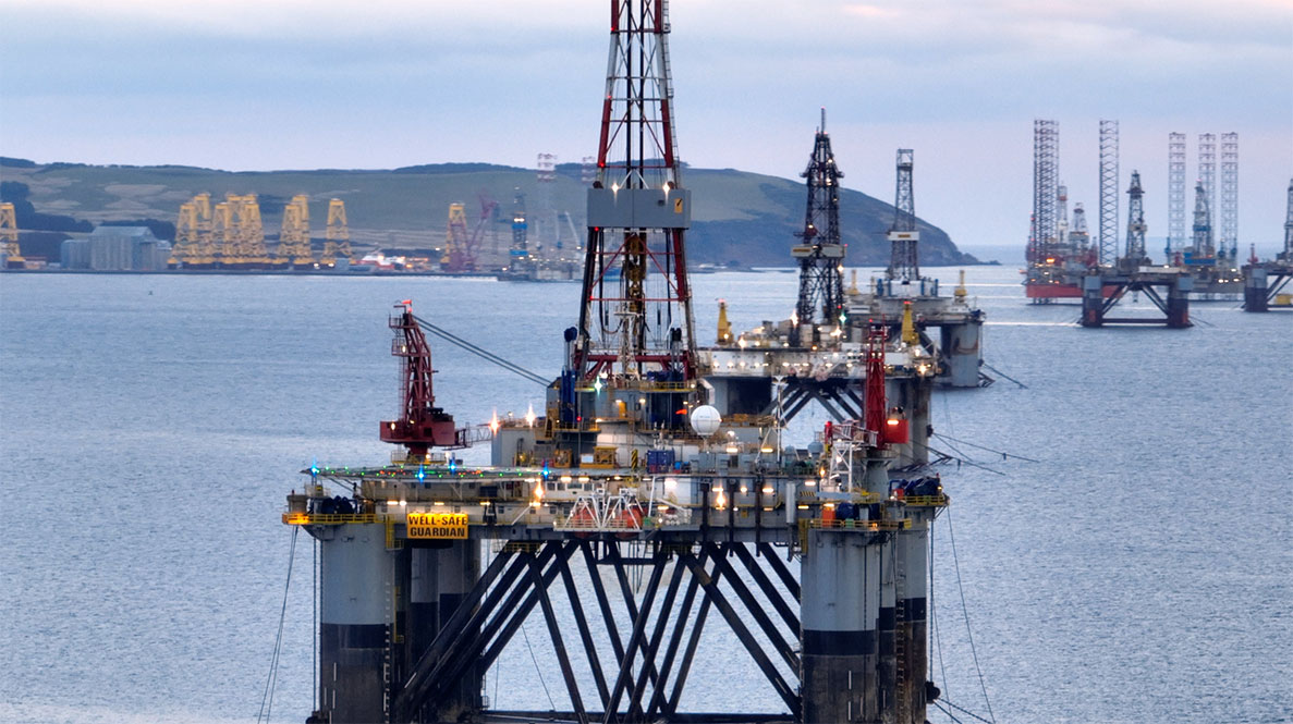 oil rig from the air