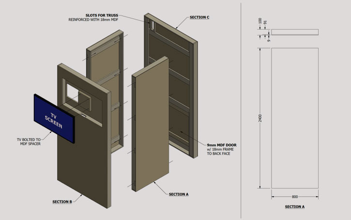 exploded stand drawing view