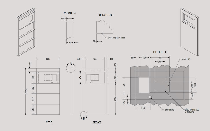 lcd screen engineering drawing