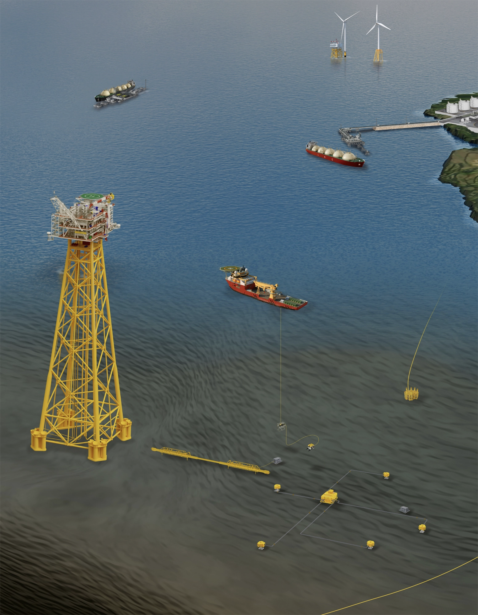 subsea detail showing Pig Launcher and RFC