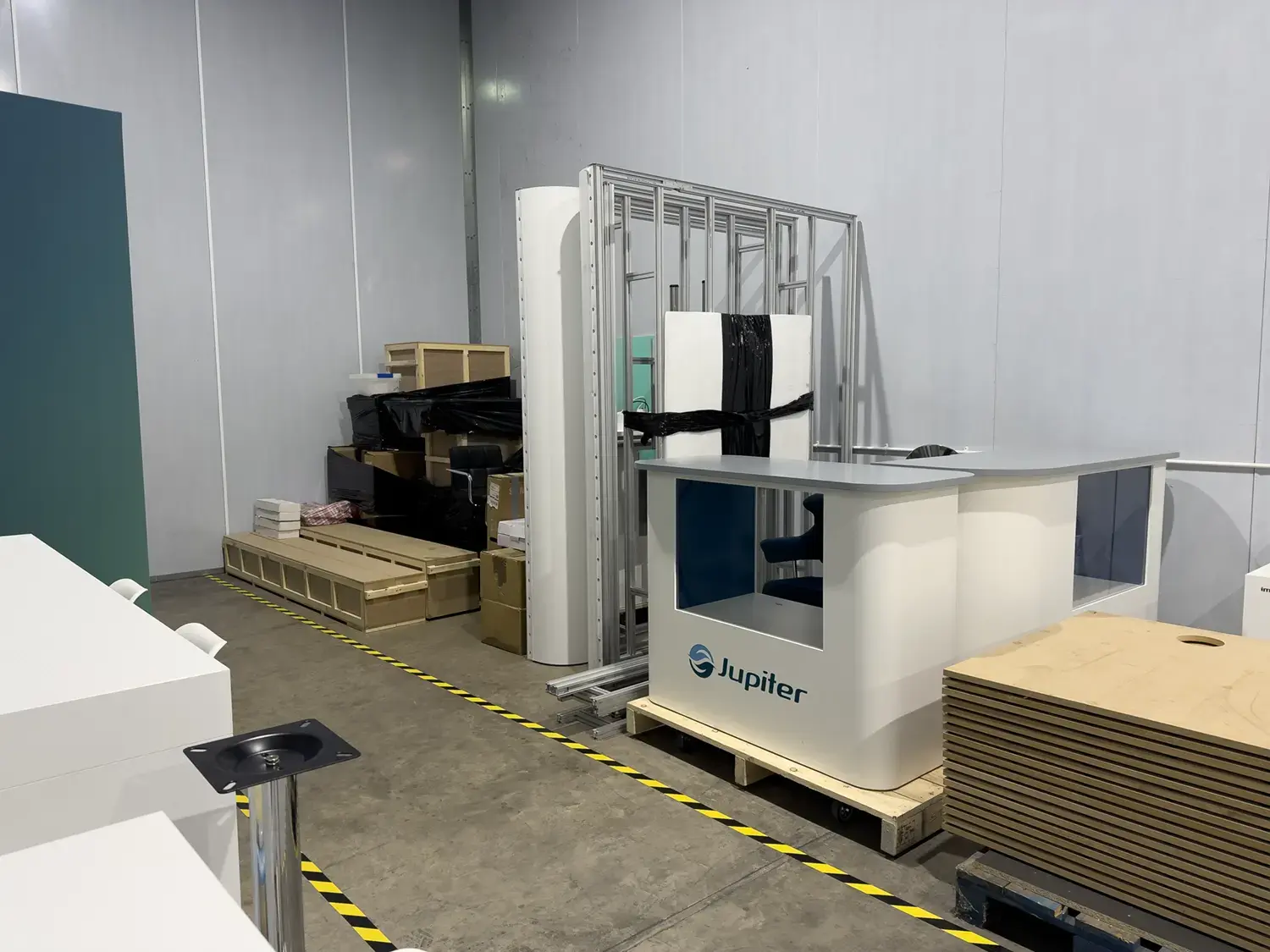 Equipment against canvas backdrop