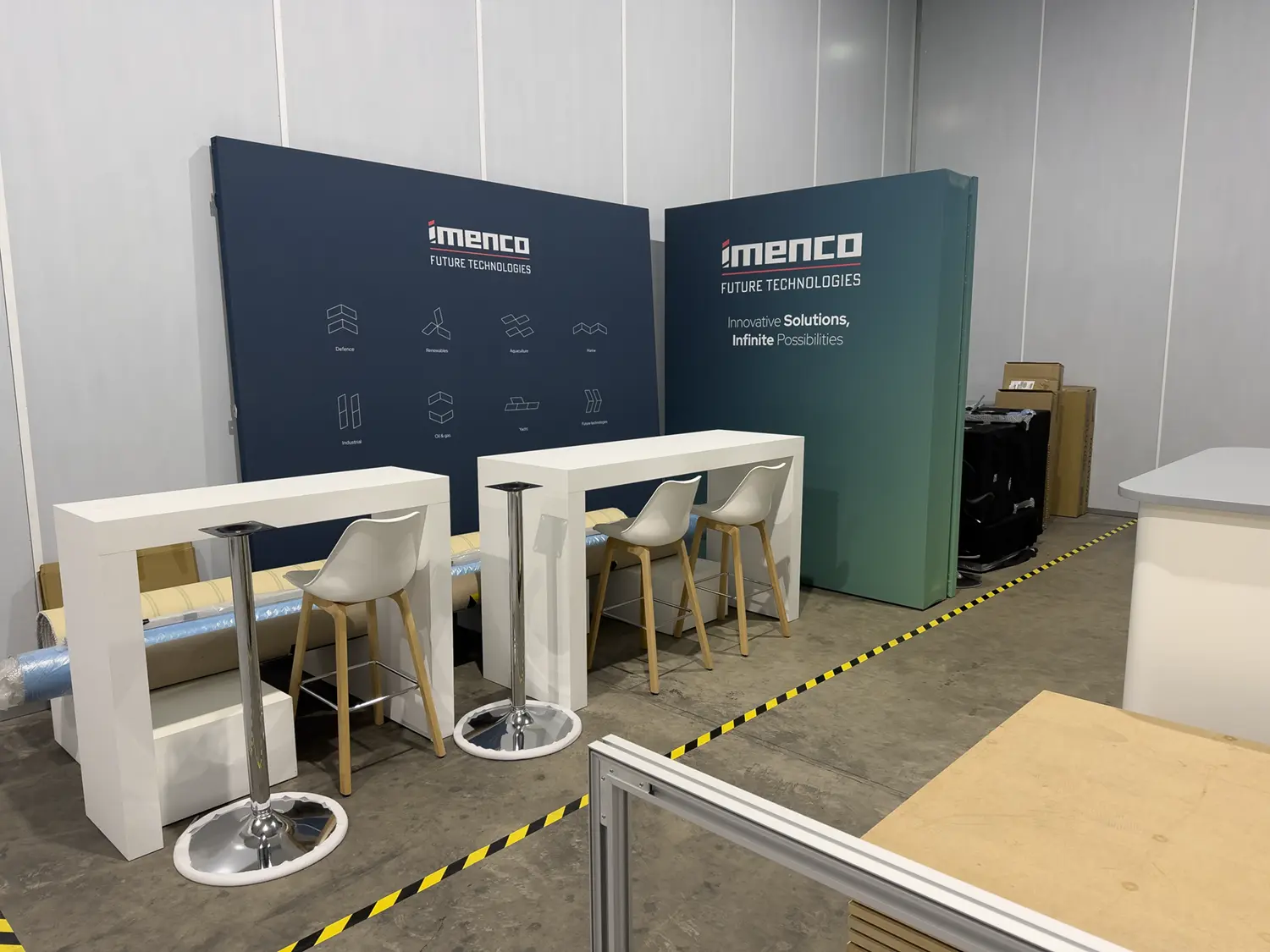 Zoned exhibition stand storage areas