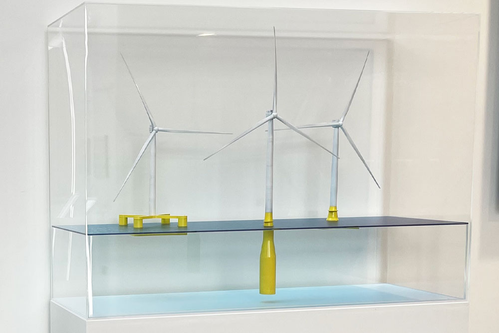 Top section of display