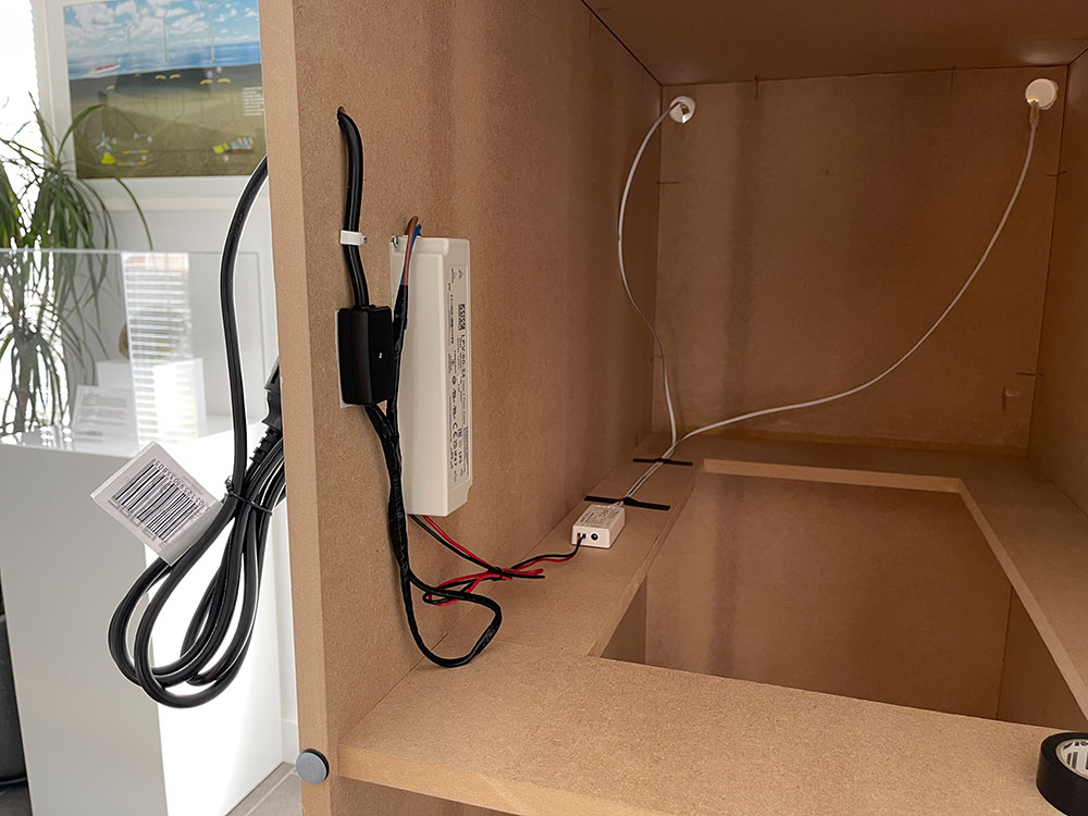 Plinth lighting transformer and wiring